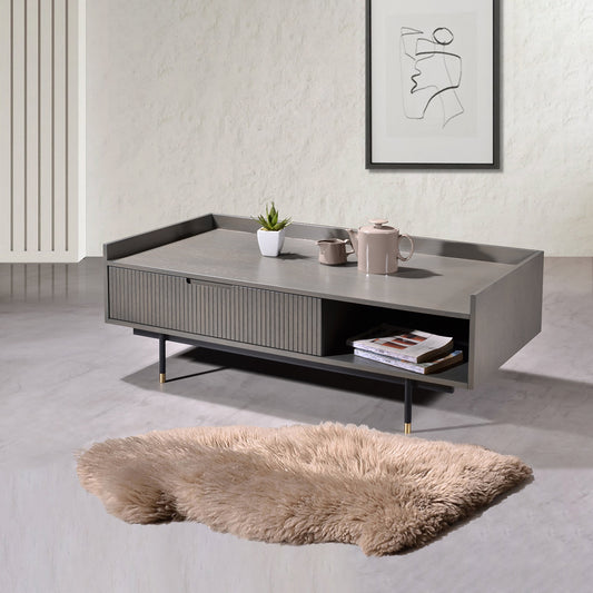 Criterion Bremer Coffee Table 1200mm Semi-Assembled, KSK Grey Wood Veneer