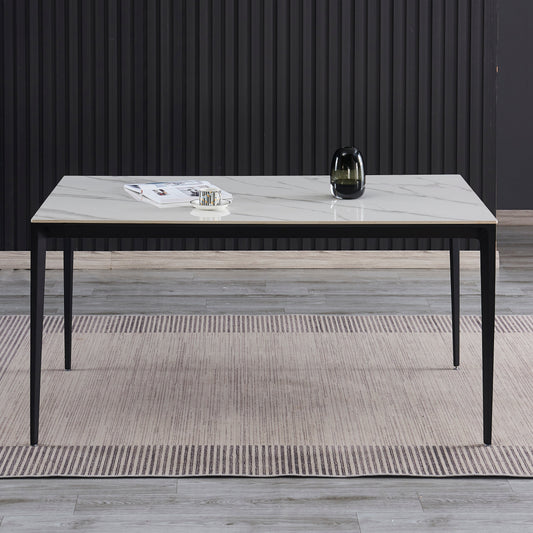 Criterion Cruz Dining Table 1500mm White Grey Sintered Stone