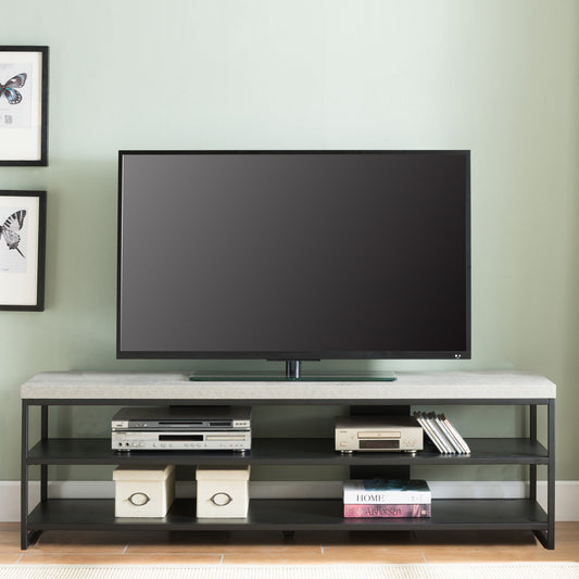 Criterion Chryzler Entertainment Unit, TV Cabinet 1800mm Metal Frame, Cement Look