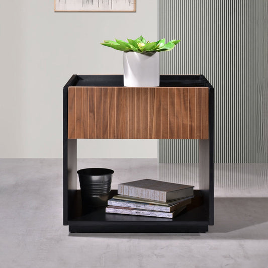 Criterion Coogee End Table 500mm Assembled Ash and Walnut Wood Veneer