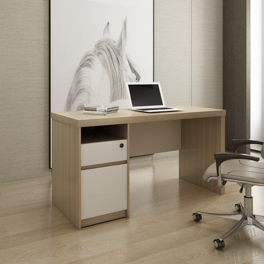 Criterion Lucy Desk 1400mm Oak White Left Hand Storage