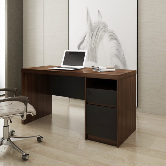 Criterion Lucy Desk 1400mm Walnut Grey Right Hand Storage