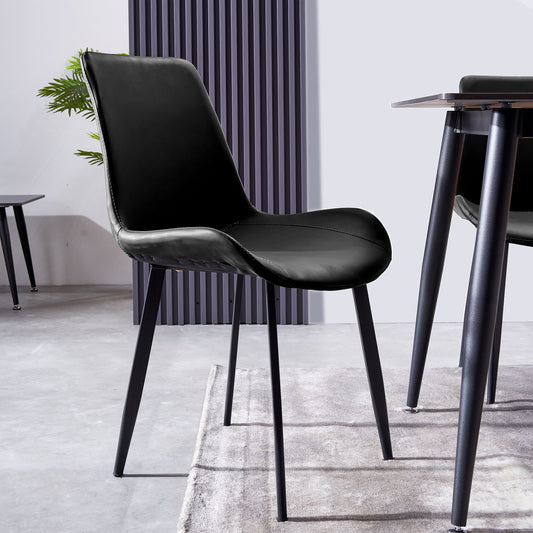 Criterion Mendy Dining Chair 840mm PU Seat, Carbon Steel Frame Black