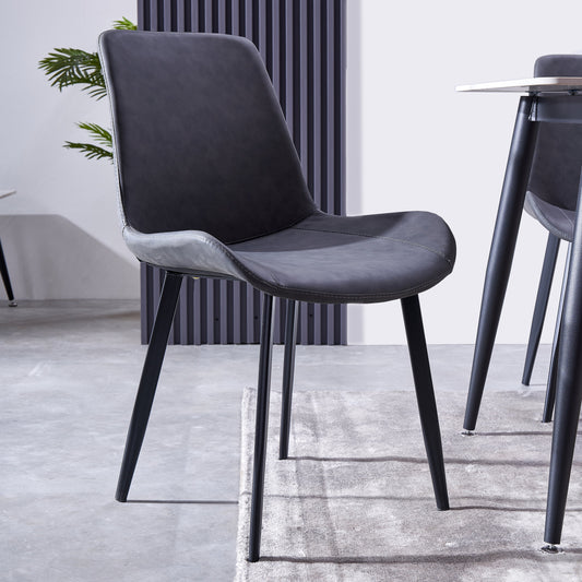 Criterion Mendy Dining Chair 840mm PU Seat, Carbon Steel Frame Grey