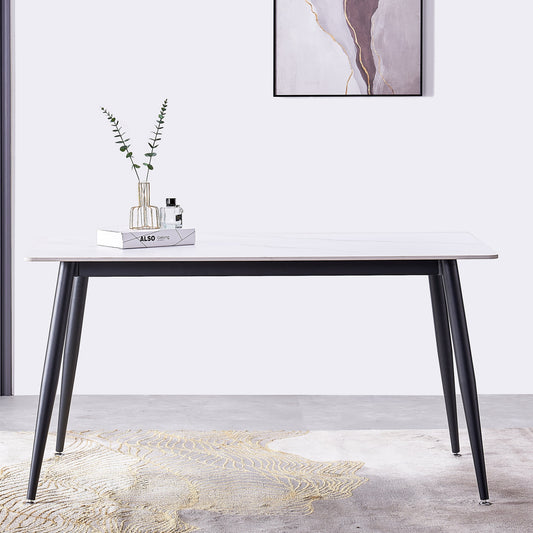 Criterion Mendy Dining Table 1400mm White Sintered Stone