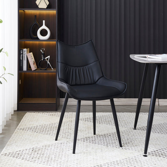 Criterion Jett Dining Chair 830mm PU Leather Cushioned Seat, Carbon Steel Frame Black