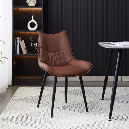 Criterion Jett Dining Chair 830mm PU Leather Cushioned Seat, Carbon Steel Frame Coffee