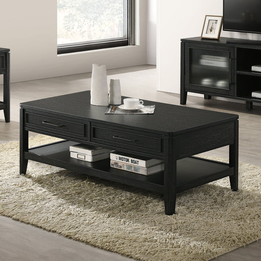 Criterion Kennedy Coffee Table 1200mm Semi-Assembled Stained Oak Veneer Lifestyle Image