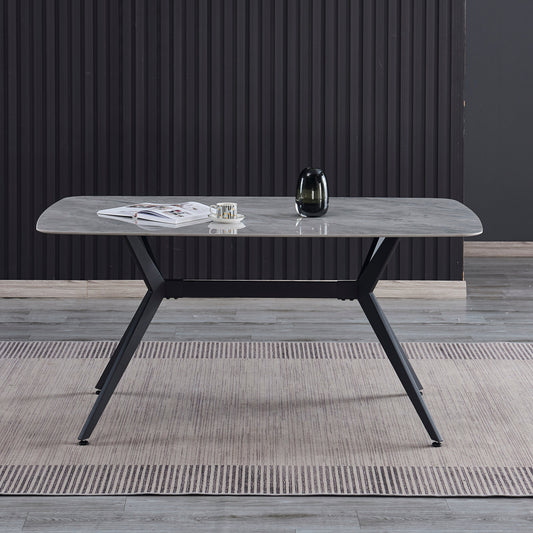 Criterion Phoenix Dining Table 1600mm Light Grey Sintered Stone